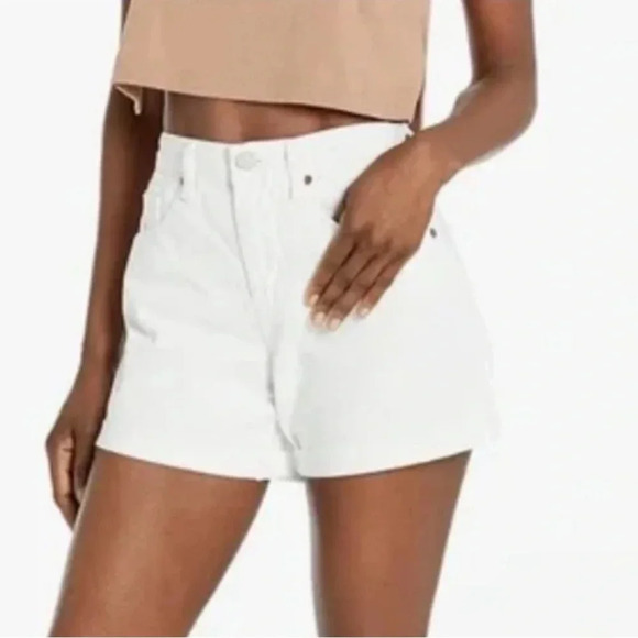 BLANKNYC The Perry - white cuffed shorts.